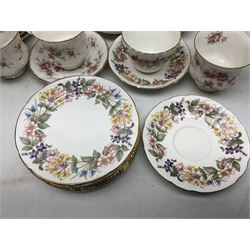 Paragon Victoriana Rose pattern tea service six and Paragon Country Lane pattern tea service for two and Vienna style plate
