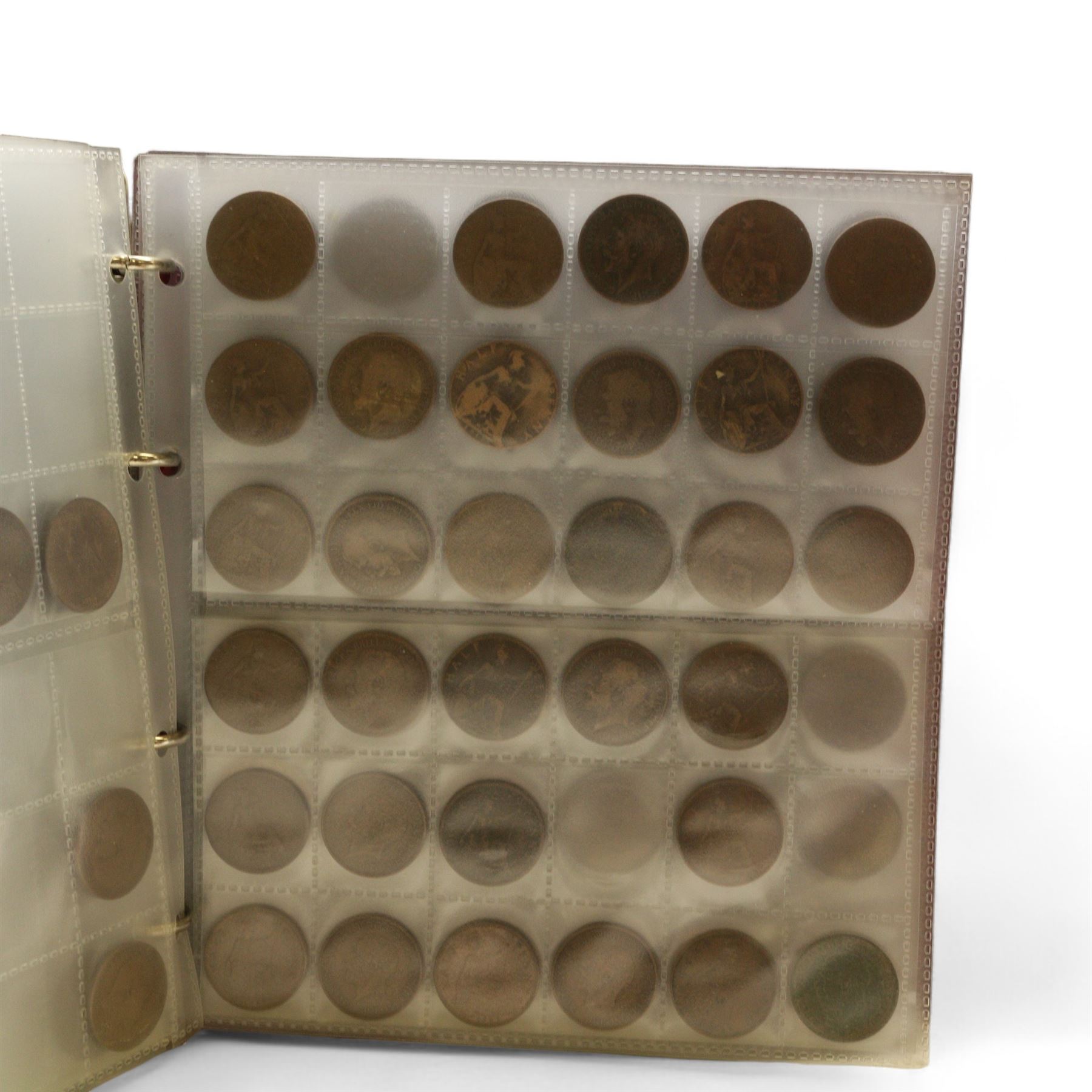 Great British and World coins, including pre-decimal halfcrowns, two shillings etc, decimal old style large five pence pieces, German pre-Euro coinage with 1972 and 1987 ten deutsche mark coins etc, housed in ten ring binger folders and a metal hinged top box