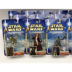 Star Wars - Attack of the Clones - thirty-two carded action figures comprising ten from Collection 1 and twenty-two from Collection 2; all unopened blister packs (32)