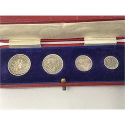 King George V 1930 maundy coin set, cased