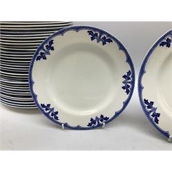 Burgess and Leigh Middleport pottery dinner wares decorated in the ‘Milford’ pattern, to include lidded tureens, graduated meat plates, dinner plates etc 