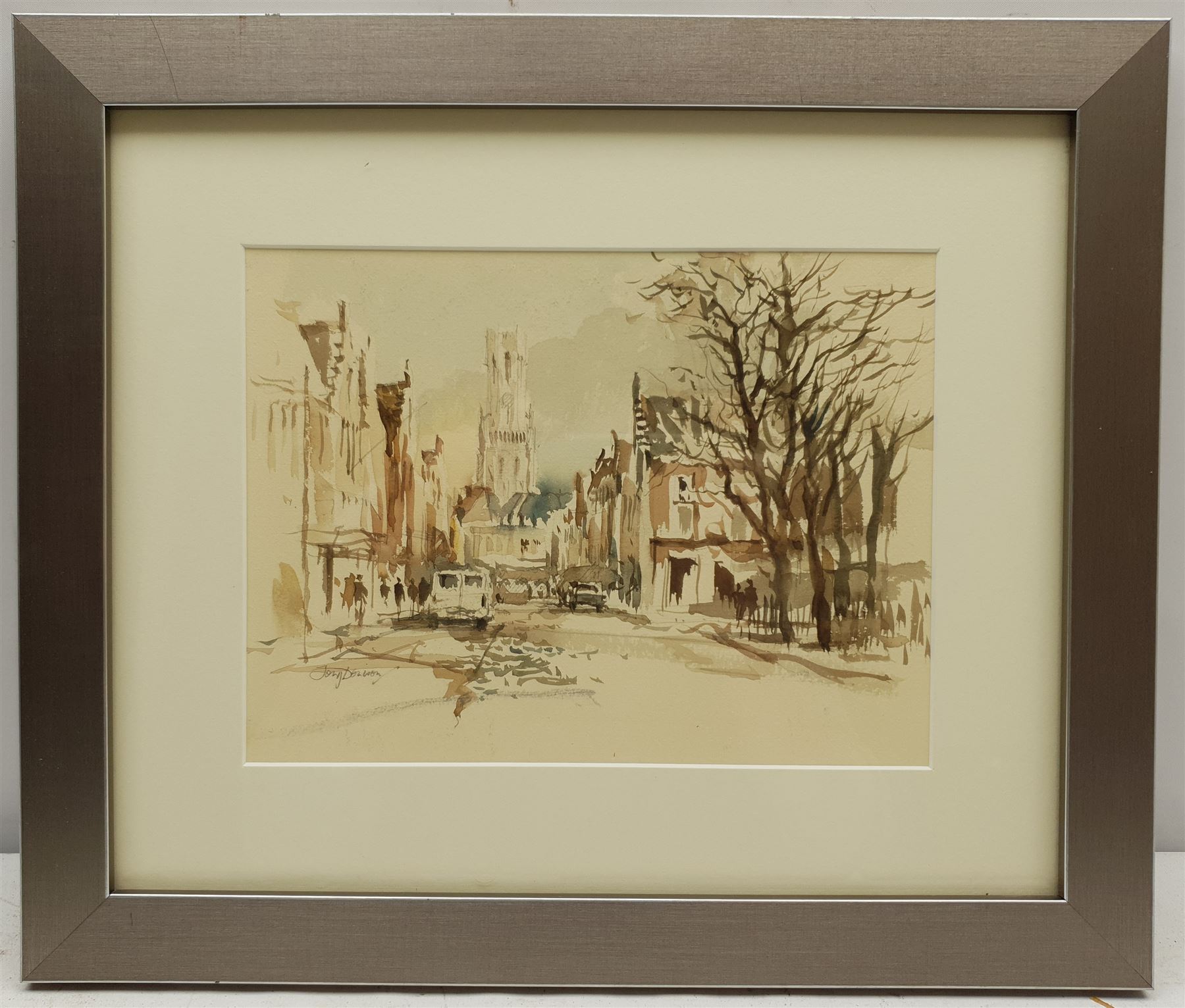William Anthony 'Tony' Denison (British 1937-): Bruges Street Scene, watercolour signed 18cm x 24cm