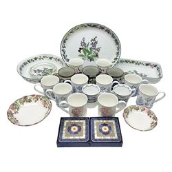 Royal Worcester Herbs oven dish, tray and bowl, together with Villeroy & Boch mugs, Royal Worcester coasters etc 