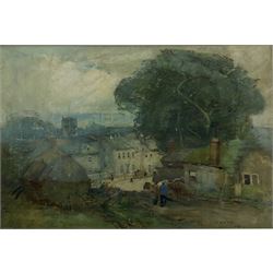 Frederick (Fred) Lawson (British 1888-1968): North Yorkshire Town, watercolour signed and dated '09, 33cm x 50cm
