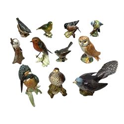 Collection of Beswick birds, to include Song Thrush no.2308, Cuckoo no.2315, together with Goebel figures of birds comprising Kingfisher and Robin, etc