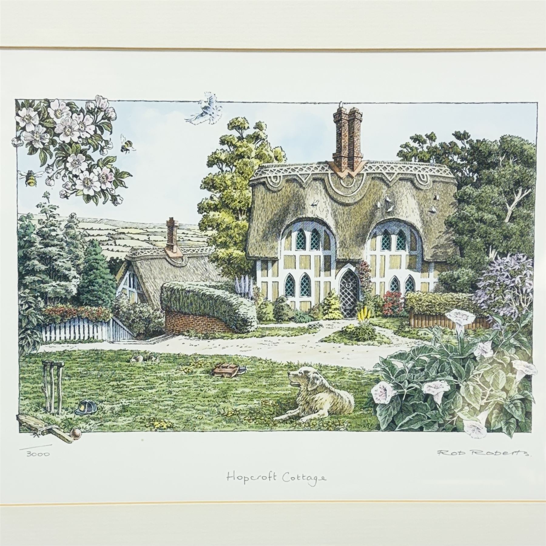 Eighteen Lilliput lanes, including Lundy Lighthouse, Bluebell Wood, St Marys, Winsor Cottage etc, all with original boxes and four limited edition Lilliput Lane prints 