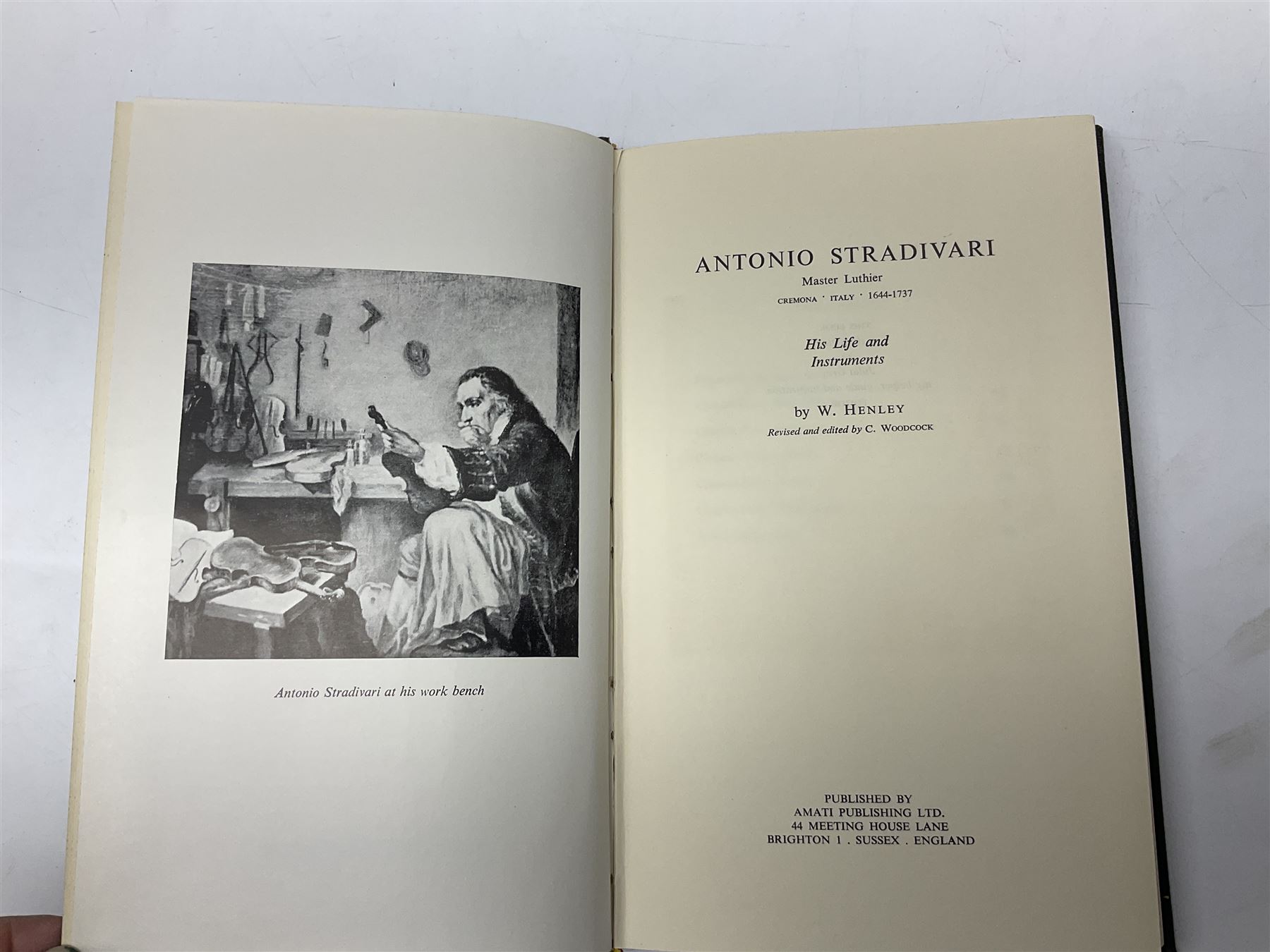 Fourteen books on violins and violin makers including Henley William: Universal Dictionary of Violin and Bow Makers. Five volumes. 1959/60. All first editions with dustjackets; Jalovec Karel: Encyclopaedia of Violin Makers. Two volumes. 1968. Vol.1 with d/j; Heron-Allen Ed.: Violin making As It Was, And Is. Two copies 1984 & 1991. Both with d/j; Henley W.: Antonio Stradivari. 1961; Fetis F.J.: Anthony Stradivari Celebrated Violin Maker. 1964 facsimile edition; Boyden David D.: catalogue of the Hill Collection of Musical Instruments in the Ashmolean Museum. 1979; and two others (14)