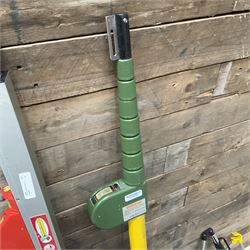 Collection of surveyors equipment including an automatic level and tripod stand and Hilka Pro Craft distance measuring wheel