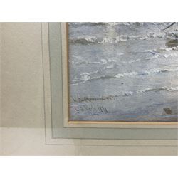 Thomas Bush Hardy RA RBA (British 1842-1897): Unloading the Boats at 'Katwijk aan Zee', watercolour signed titled and dated 1878, 32cm x 50cm 