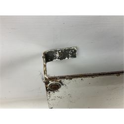 Enamel station sign for Charing Cross in red and blue on a white ground 56 x 71cm with hanging brackets