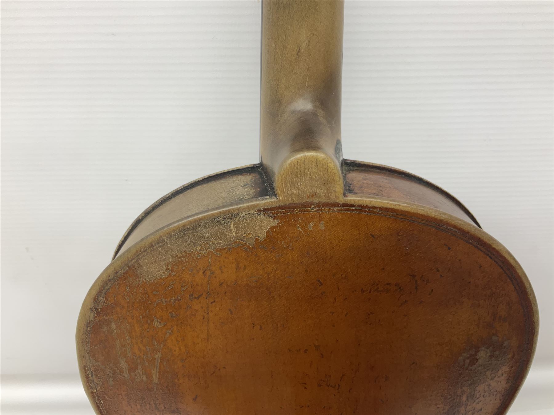 Late 19th century French trade violin with 35.5cm one-piece maple back and ribs and spruce top L59cm overall; in carrying case with bow