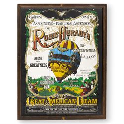 Sweet Rosie O'Grady theatre bill framed with two signed photographs of Miss Lil Hawthorne, together with two Scarborough Opera House seating plans and an advertising mirror for Rosie O'Grady's Inaugural Ascension, mirror H64cm