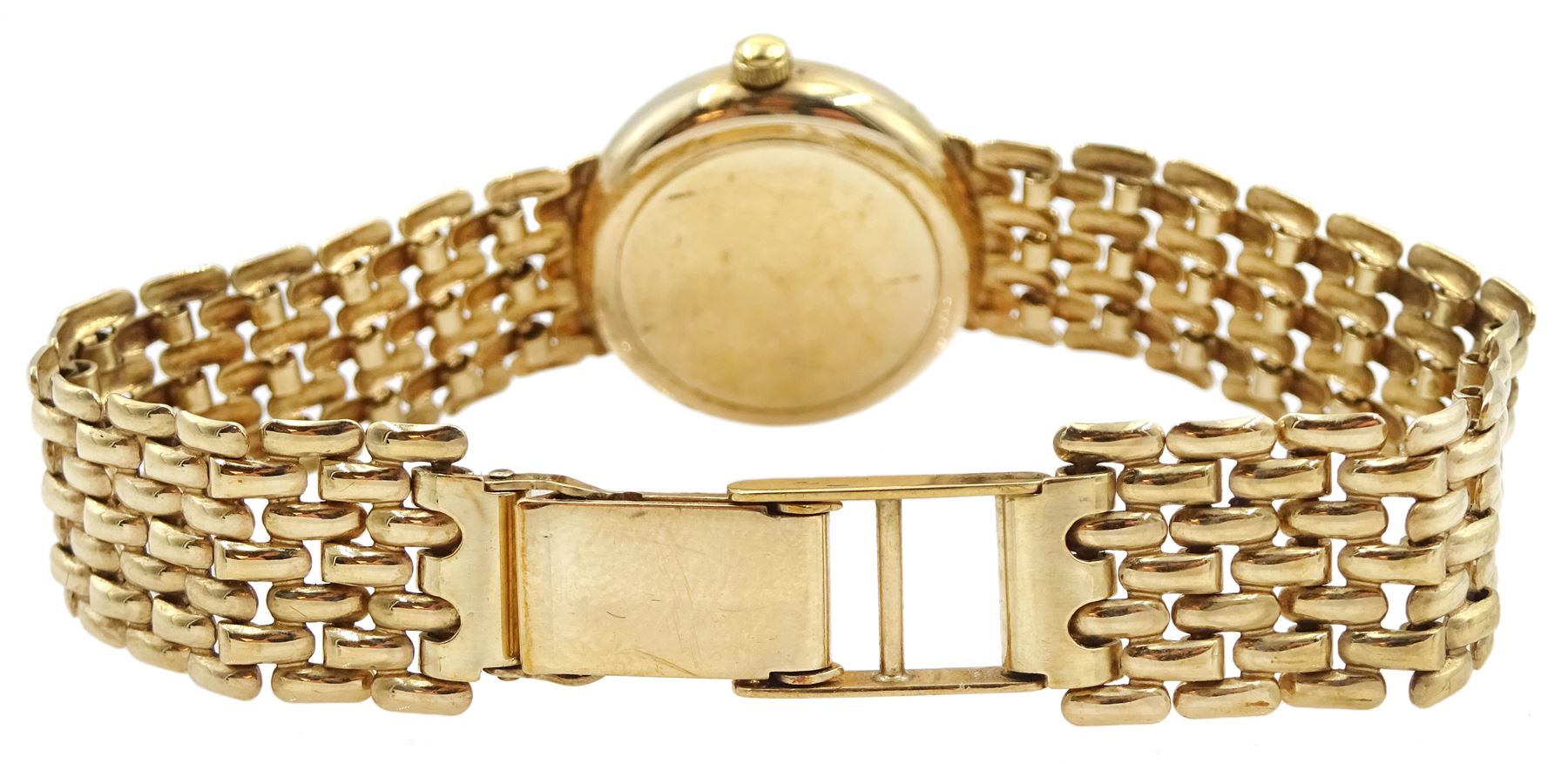 Geneve 9ct gold ladies quartz bracelet wristwatch, hallmarked, boxed