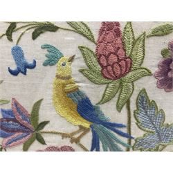 Two 1950s tapestries, the framed example celebrating the 1953 coronation, the second converted into a fire screen depicting a floral display, firescreen H70cm (2)