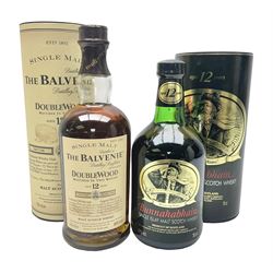 Balvenie 12 year old Doublewood single malt Scotch whisky, 70cl 40% vol and Bunnahabhain, 12 year old, single malt Scotch whisky 70cl 40% vol, both  boxed 