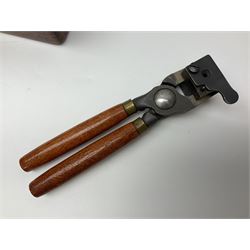 Three modern bullet moulds comprising Lee double cavity .44 calibre, boxed with instructions; and two Lyman .38 calibre; all in unrelated 19th century mahogany box