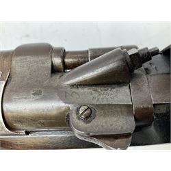 19th century D. & J. Fraser Edinburgh .577 Snider action gun, the 94cm barrel with three-groove rifling, three barrel bands and maker's name to top, full walnut stock with brass fittings, trigger guard inscribed J.D.M.,  L141cm