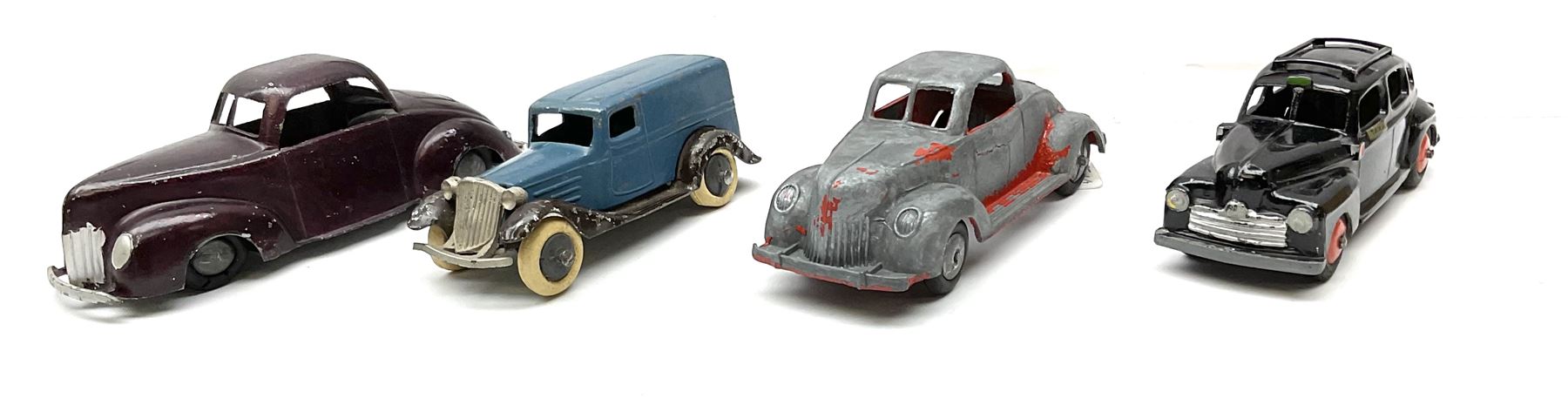 Various Scandinavian Makers - thirteen unboxed and playworn die-cast models comprising K.A. Birk & Co Copenhagen van; BT Denmark car; Stula Denmark car; six Tekno Denmark including Morris Oxford car and caravan, Esso Tanker, ambulance, open lorry, Volvo PV544 etc; three Vilmer Denmark trucks; and Minicar Norway timber lorry (13)