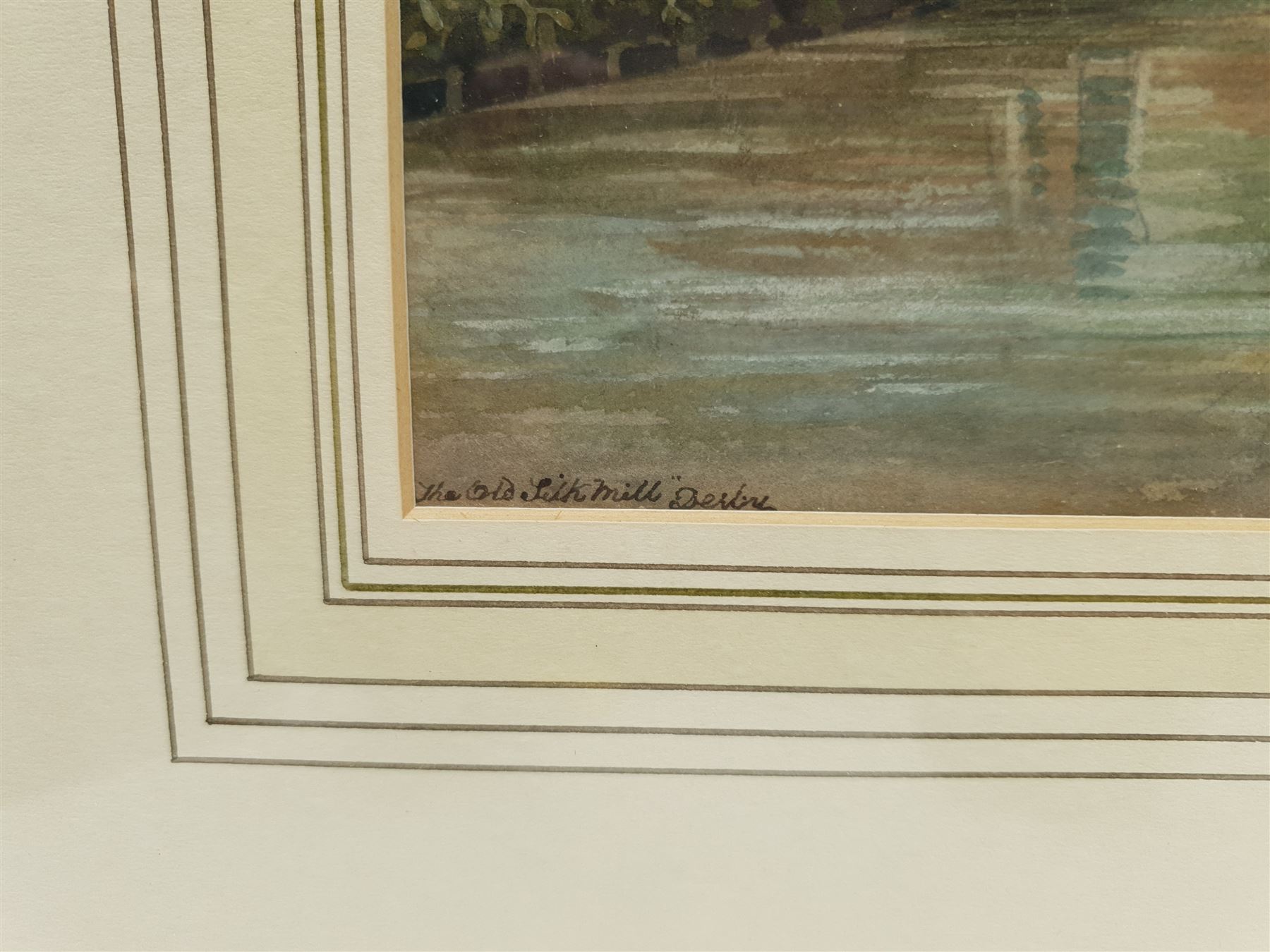 William Frederick Austin (British 1833-1899): 'The Old Silk Mill Derby' from the River Derwent, watercolour signed titled and indistinctly dated 22cm x 40cm