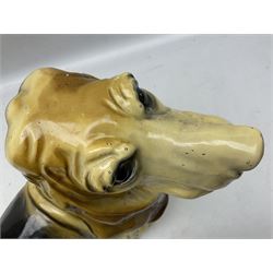 Composite model of a seated Basset Hound, H34cm