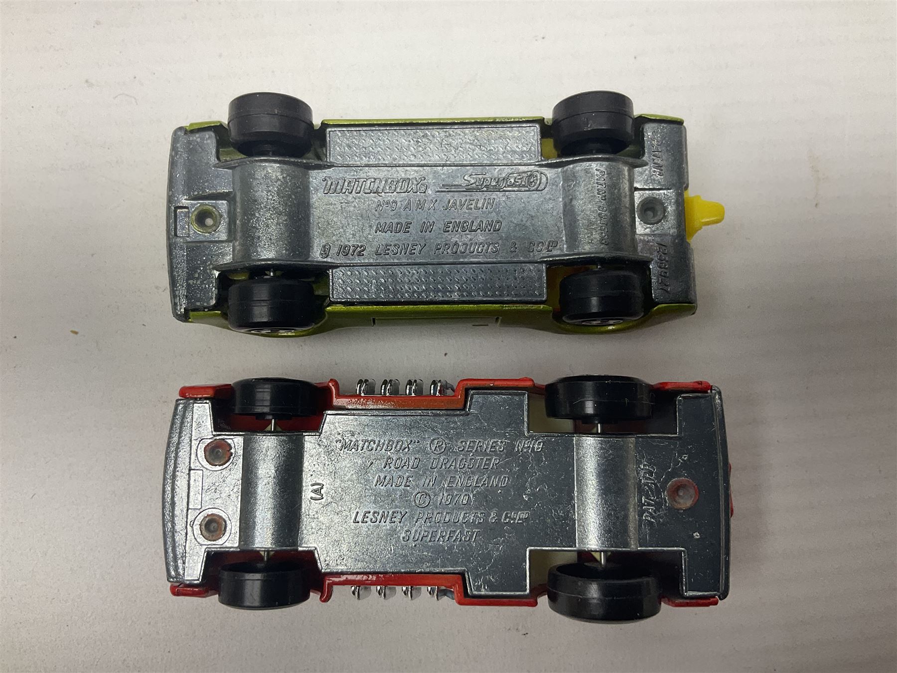 Matchbox 1-75 Series 'Superfast' ex-shop stock - eight models comprising 8f Wildcat Dragster, 9e AMX Javelin, 10e Piston Popper, 13e Baja Buggy, 14d Iso Grifo, 19e Road Dragster, 22d Freeman Intercity Commuter and 23e Volkswagen Camper; all boxed (8)