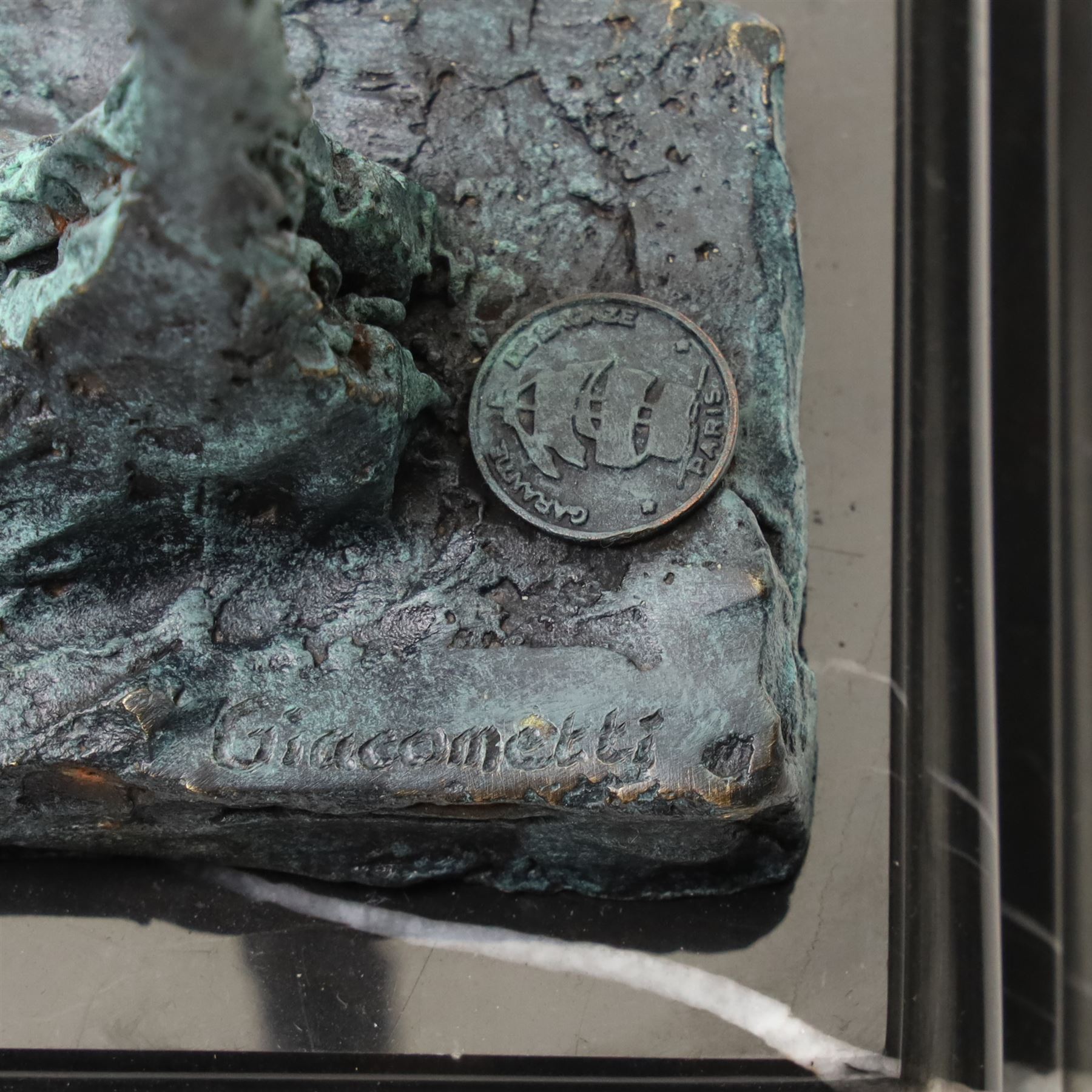 After Alberto Giacometti (Swiss 1901-1966): Femme Venise bronze upon a stepped marble base, overall H49cm