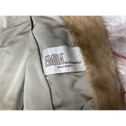 Lady's mink jacket with original shop ticket, insurance valuation dated 1982 and family presentation note