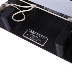 Viscount Percussion A-440 concert glockenspiel, made in England, with graduated metal bars on black wooden frame, contained within hard carry case