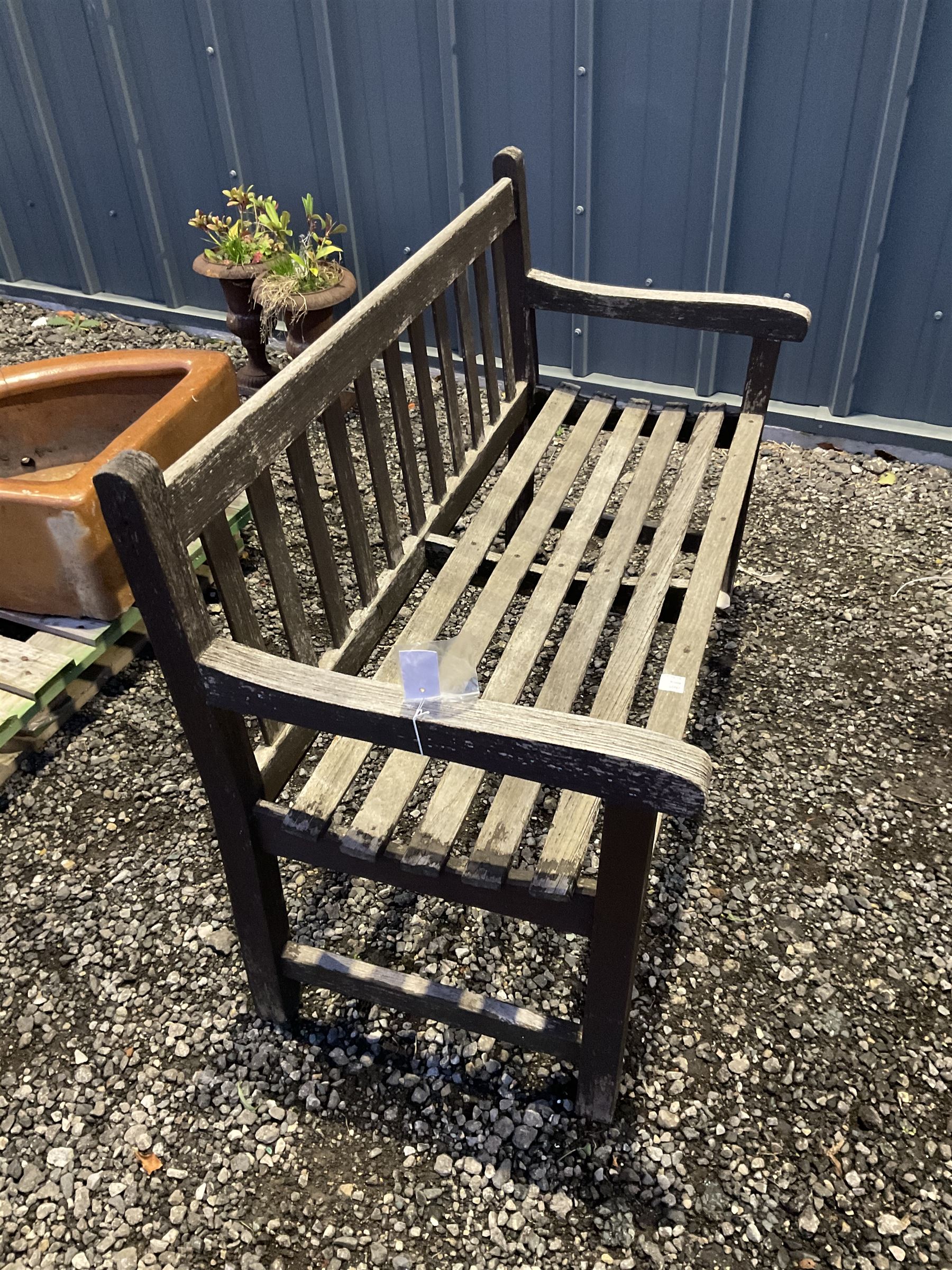 Wooden garden bench - THIS LOT IS TO BE COLLECTED BY APPOINTMENT FROM DUGGLEBY STORAGE, GREAT HILL, EASTFIELD, SCARBOROUGH, YO11 3TX