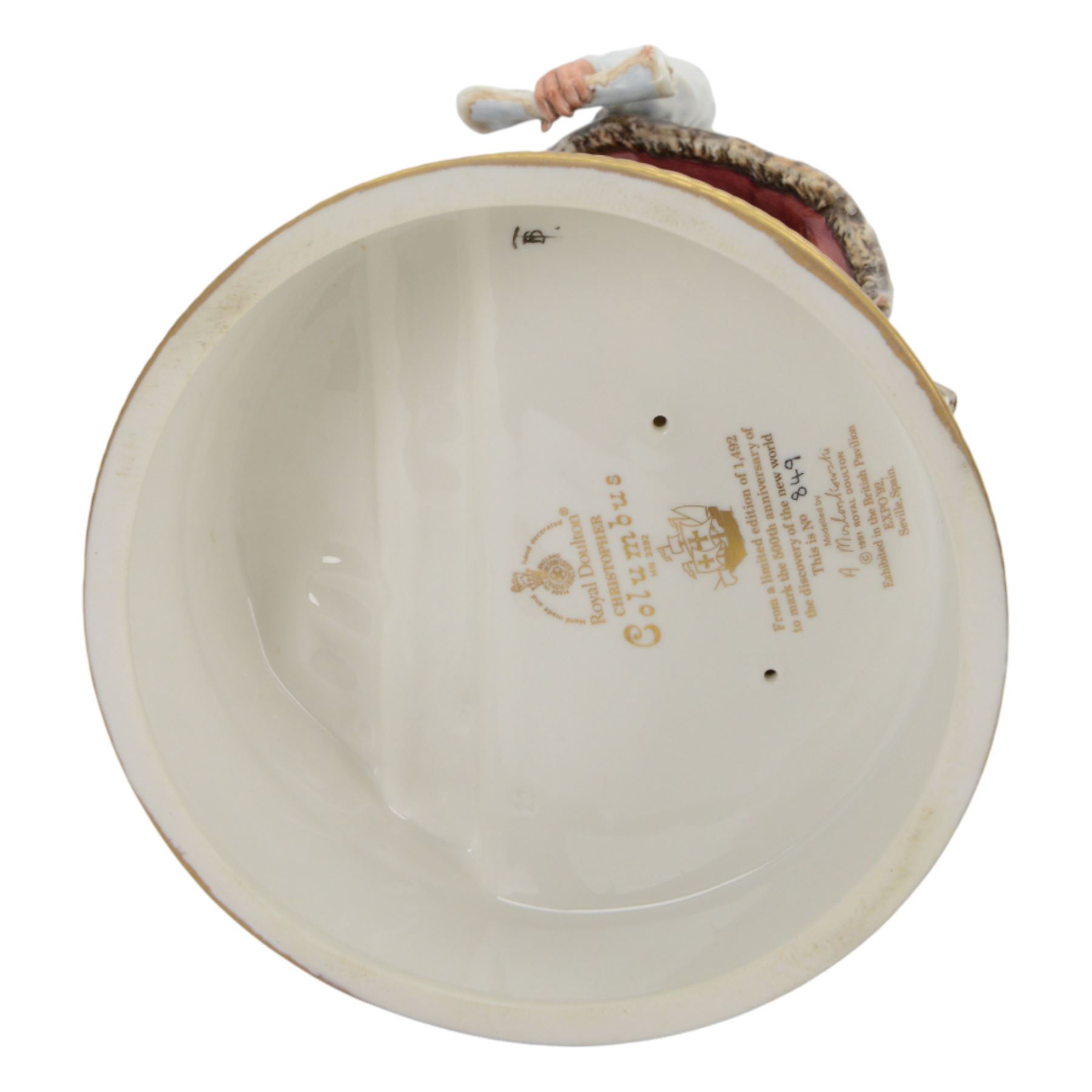 Royal Doulton, Christopher Columbus HN3392, limited edition 849/1400, with box and certificate, H30cm