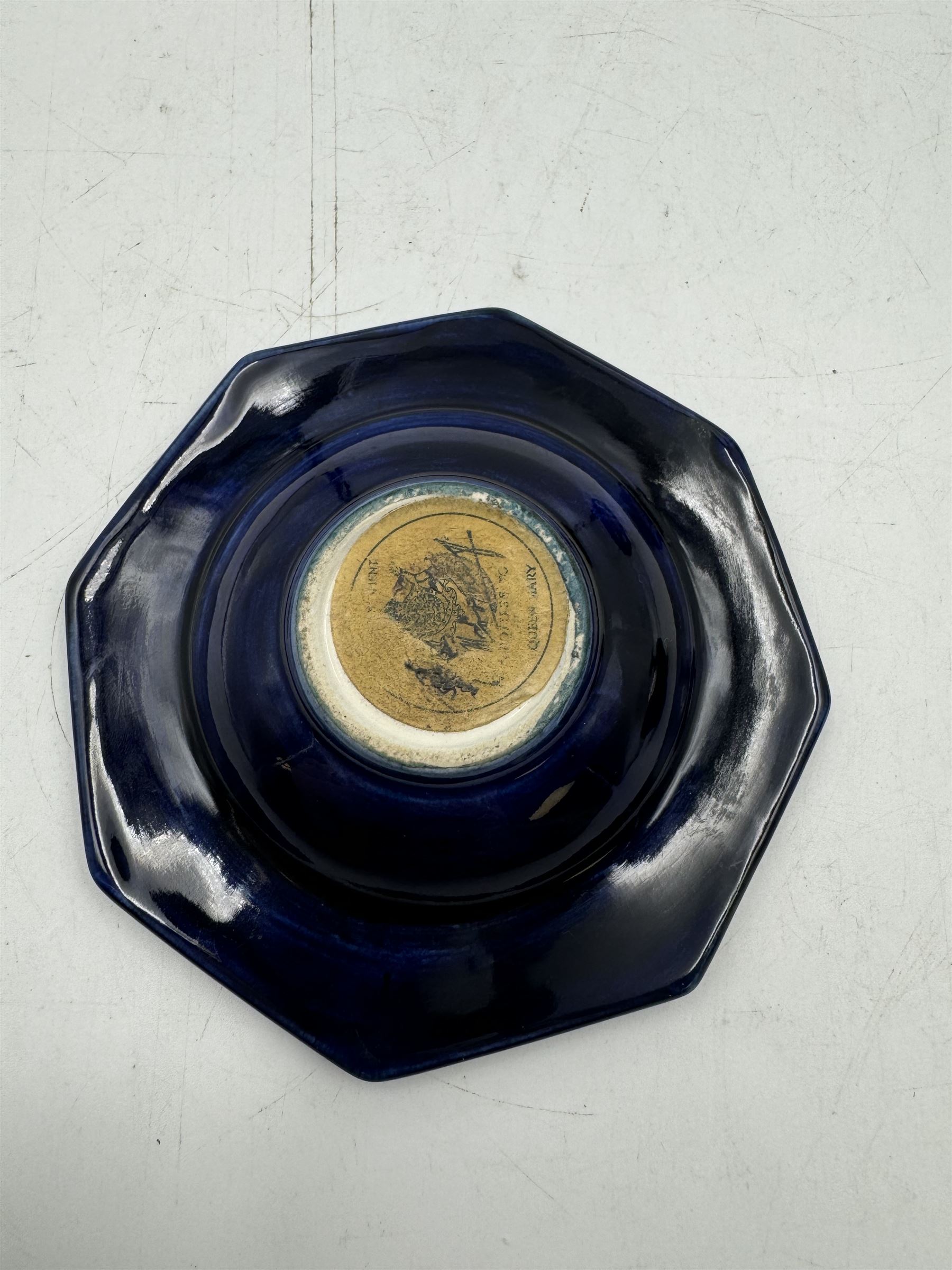 Moorcroft pewter-mounted circular ashtray decorated in Pomegranate pattern, together with Anemone pattern ashtray and trinket dish, all with makers mark beneath    