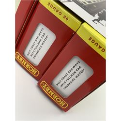 Hornby '00' gauge - 'West Coast Railways' Pullman train pack, three passenger coaches 'Crummock Water', 'Grasmere' and 'Ennerdale Water'; all mint and boxed in slip-case