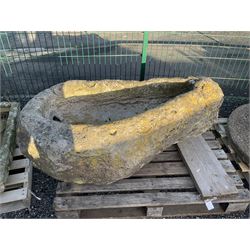 19th century unusual shaped stone trough - THIS LOT IS TO BE COLLECTED BY APPOINTMENT FROM DUGGLEBY STORAGE, GREAT HILL, EASTFIELD, SCARBOROUGH, YO11 3TX
