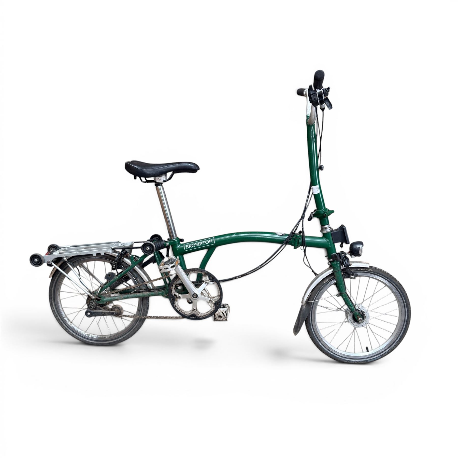 Brompton folding bicycle in green finish