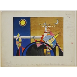  After Wassily Kandinsky (Russian 1866-1944): 'Grand Torre' with annotations, colour lithograph 23cm x 30cm  