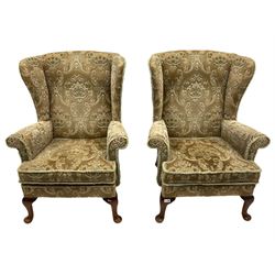 Parker Knoll - pair of vintage wing back armchairs