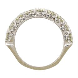 18ct white gold nine stone round brilliant cut diamond ring, London 1976, total diamond weight approx 1.50 carat