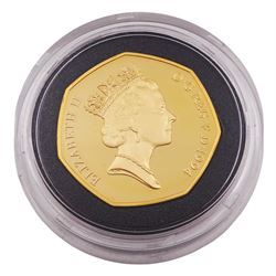 Queen Elizabeth II 1994 gold proof 'D-Day Commemorative' fifty pence coin, cased with certificate