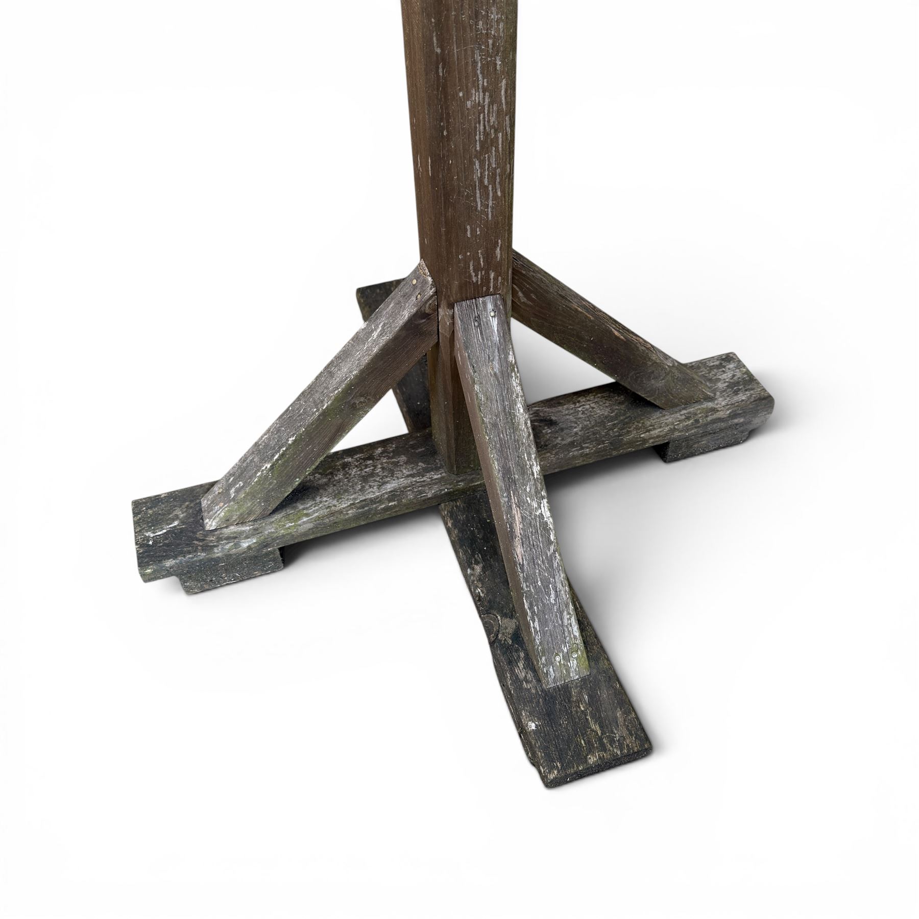 Timber and slate bird table