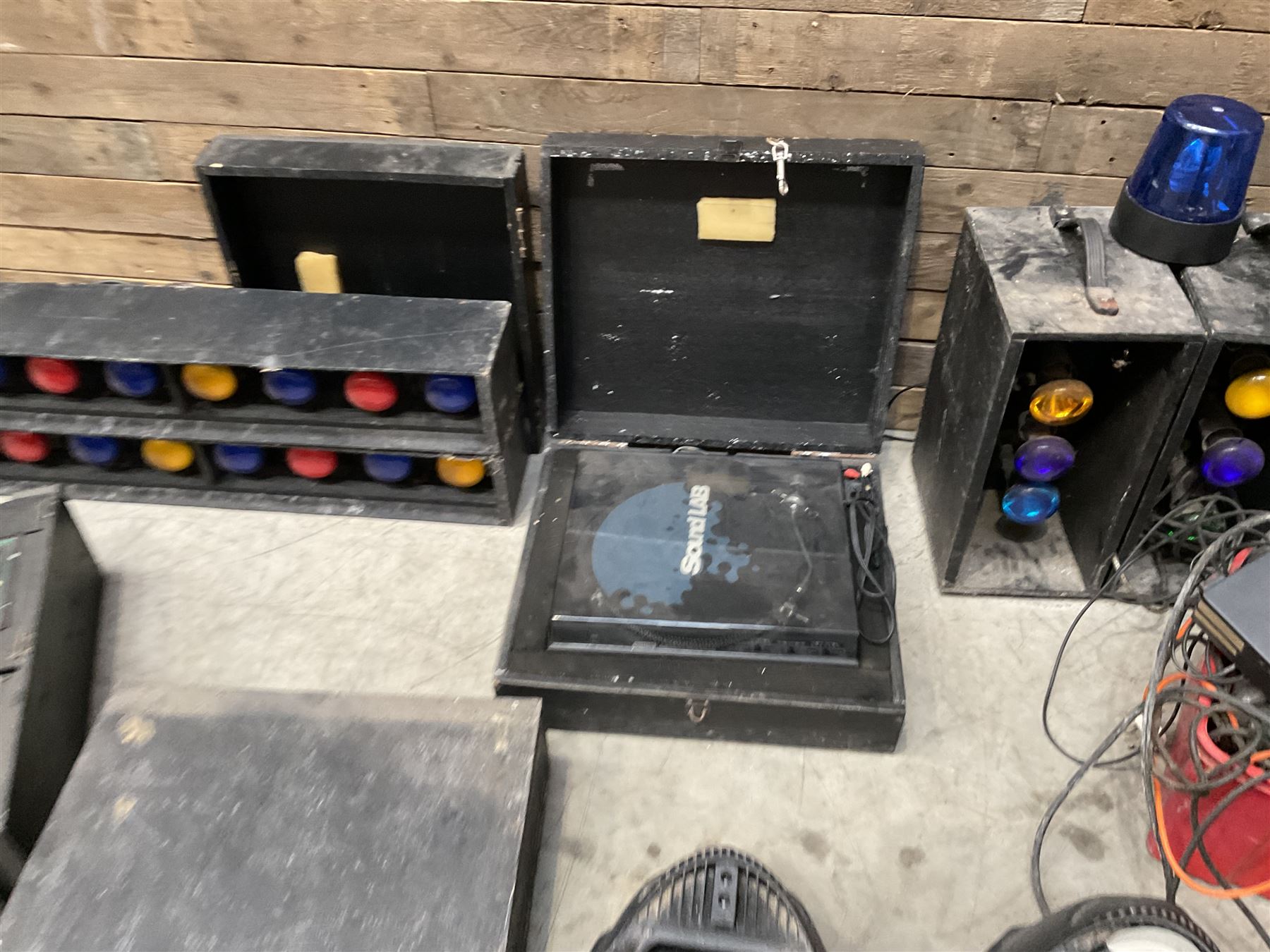 Collection of vintage disco equipment, to include Sony separates, cabinet lights, mixers, turntable etc