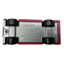 Matchbox/Superfast - nine '1-75' series models comprising 64d Fire Chief car, 65e Airport Coach, 66f Tyrone Malone Superboss, 68e Chevrolet Van, 69e Security Truck, 71e Cattle Truck, 72d Bomag Road Roller, 75c Alfa Carabo and 75e Helicopter; all boxed; and eight unboxed and playworn models (17)