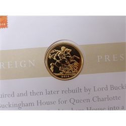  Queen Elizabeth II 2014 gold full sovereign, in 'The Buckingham Palace Gold Sovereign Presentation Cover'  