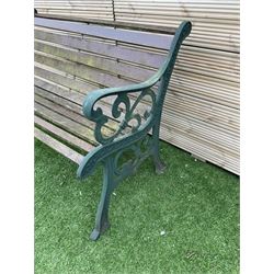 Cast metal and wood slatted garden bench - THIS LOT IS TO BE COLLECTED BY APPOINTMENT FROM DUGGLEBY STORAGE, GREAT HILL, EASTFIELD, SCARBOROUGH, YO11 3TX