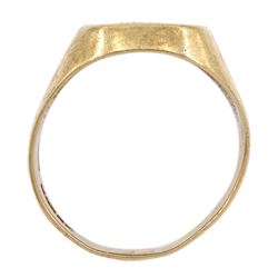 9ct white and yellow gold crown and shield signet ring, Birmingham 1973