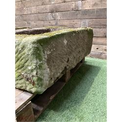 19th century hand hewn rectangular stone trough - THIS LOT IS TO BE COLLECTED BY APPOINTMENT FROM DUGGLEBY STORAGE, GREAT HILL, EASTFIELD, SCARBOROUGH, YO11 3TX