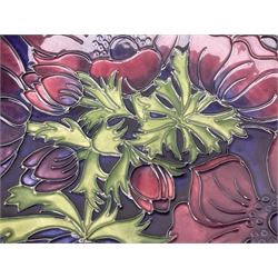 Moorcroft Anemone pattern fruit bowl, with painted and impressed marks beneath, D26cm