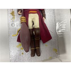 Three Mattel carded Harry Potter dolls - Harry, Hermione & Dumbledore; Vivid Imaginations Take That Robbie doll; all boxed; three Manchester United figures of players (one boxed); and The Simpsons 3-D Chess Game; boxed