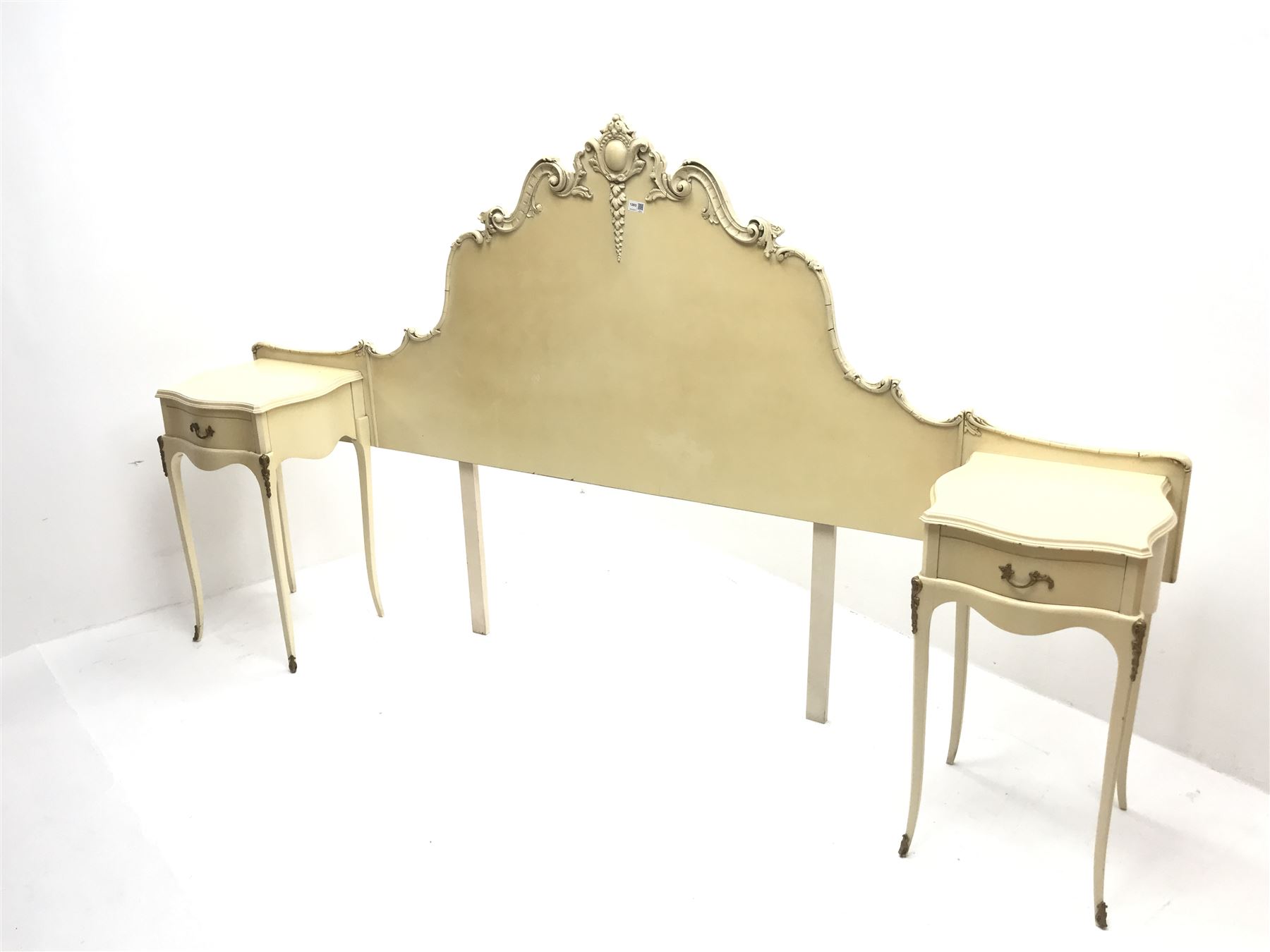 French style cream painted headboard with matching bedside