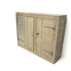 Vintage pine cupboard, two doors, W120cm, H94cm, D31cm