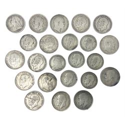 Approximately 300 grams of Great British pre-1920 silver coins, comprising half crowns, florins and shillings, including Queen Victoria 1900 half crown, King Edward VII 1907 and 1910 half crowns, etc. 